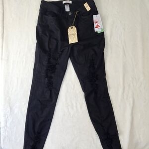 Vibrant MIU jeans distressed denim pants tencel Lycra 9 W28 Women’s NWT black